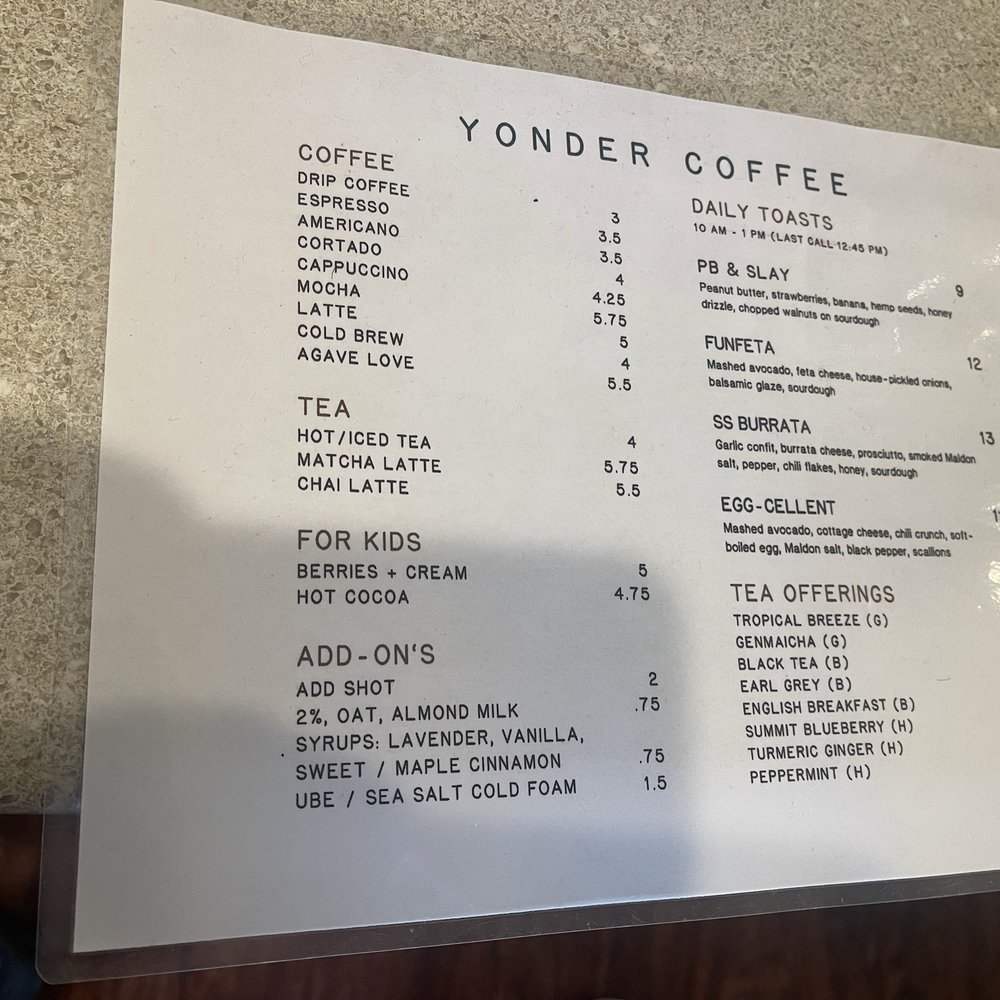 Yonder Coffee - Menu - Coffee & Tea Near Me - Northridge, California Yonder Coffee - Menu - Coffee & Tea Near Me - Northridge, California