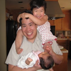 Chong Orthodontics - Dr. Scott Chong with his girls, Jocey and Talia.