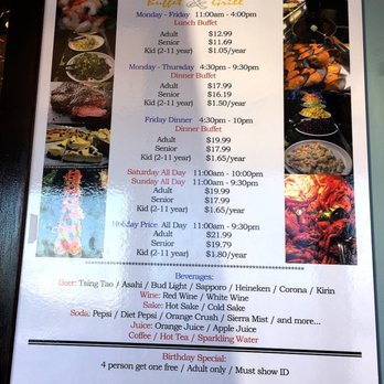 Mandarin Buffet & Grill - Menu - Buffets Near Me - Redmond, Washington