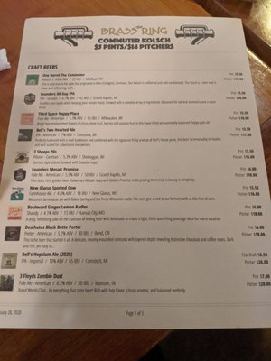 Menu photo 8 Brass Ring Bar & Restaurant Madison, WI