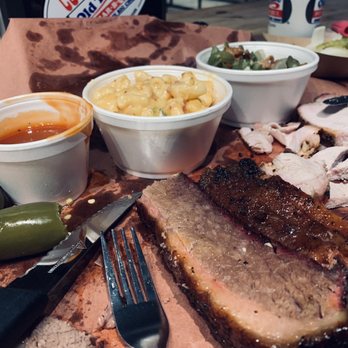 Cooper’s Old Time Pit Bar-B-Que - The brisket was a bit too dry for my taste, but the green beans and Mac were on point!! - Barbeque Near Me - College Station, Texas