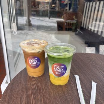 Drip Studio - Mango matcha latte with oat milk and carrot cake latte - Coffee & Tea Near Me - Honolulu, Hawaii
