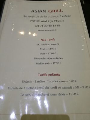 Menu photo 1 Asian Grill Saint Cyr l'Ecole, 78