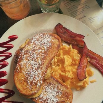Cafe Coda - Old Fashioned French Toast with raspberry puree - Music Venues Near Me - Chico, California