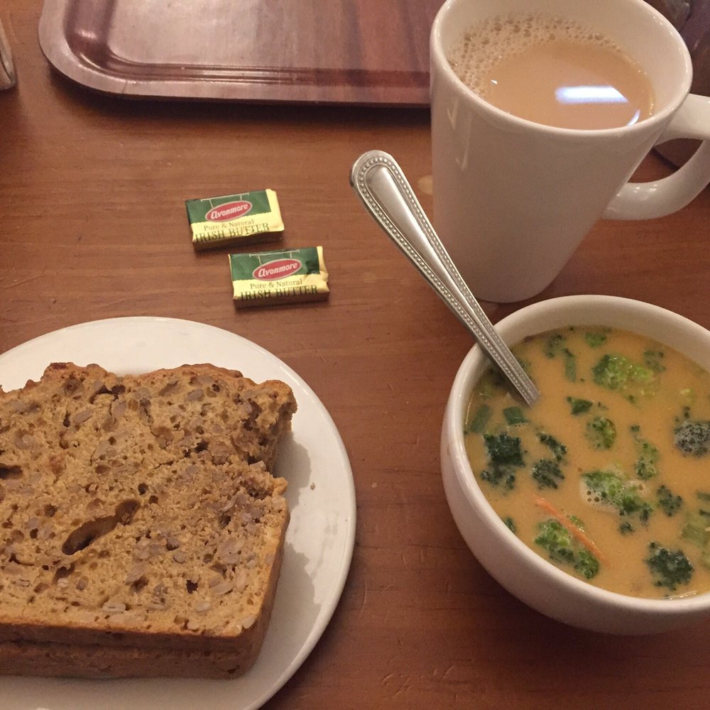 Cornucopia - Broccoli and seaweed soup with bread! Don't let the seaweed scare you. It was a really interesting combination of flavors and textures. - Vegan Near Me - Dublin, D