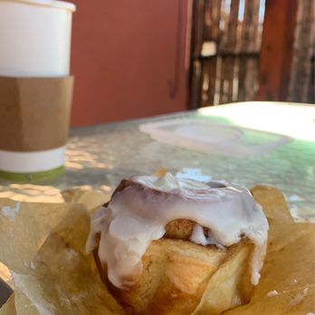 Flying Roadrunner Bakery - Cinnamon roll with cream cheese frosting - Coffee & Tea Near Me - Albuquerque, New Mexico