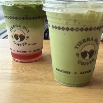 Tierra Mia Coffee - Strawberry matcha iced latte and horchata matcha iced latte - Coffee & Tea Near Me - Long Beach, California Tierra Mia Coffee - Strawberry matcha iced latte and horchata matcha iced latte - Coffee & Tea Near Me - Long Beach, California