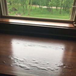 Mcclintock Cabinets - Forgot to close the window today and it rained...this is what happens to crappy wood when water sits in it for just a couple hours!