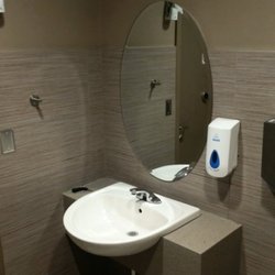 Great Washrooms - very clean AND notice the flat counter spaces to put your stuff on, plus 2 hangers for your coat or baggages!