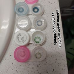 Beauty Empire - You can see the difference between deeply pigmented lenses and the vague looking Fresh Look Color Blends even in the storage containers.