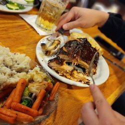 The Spur of the Moment - Baby back ribs, mashed potatoes, and veggies