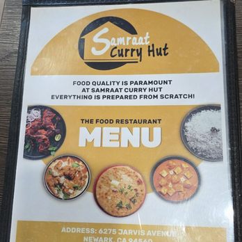 Samraat Curry Hut - Menu cover - Indian Near Me - Newark, California Samraat Curry Hut - Menu cover - Indian Near Me - Newark, California