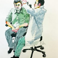 Hearing Zone - Dr. Anish Thakkar, Au.D. working on Dr. Garr Crookston, owner of Hearing Zone!