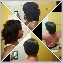 Length before on top- after big chop on the bottom. This was clearly a cut and not a trim so now I'm back to the drawing board.