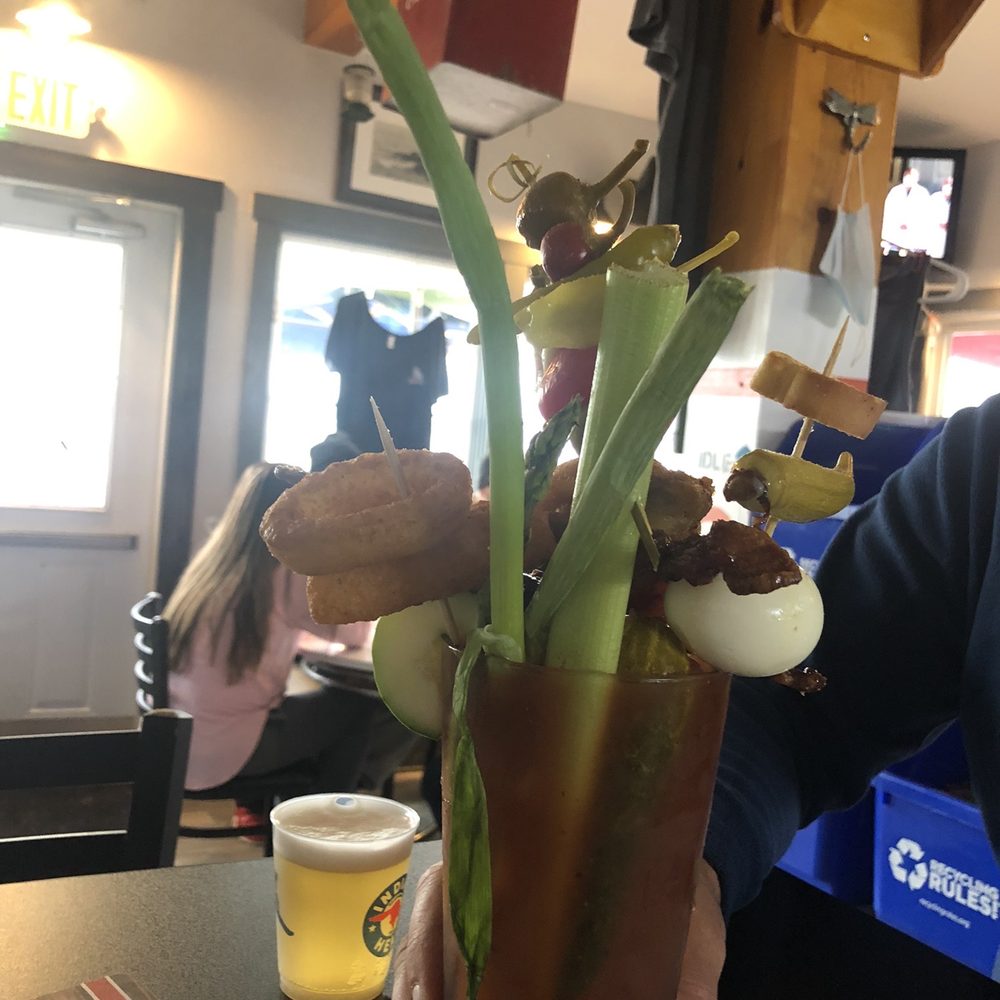 Large Bloody Mary. Side view. Large Bloody Mary. Side view.