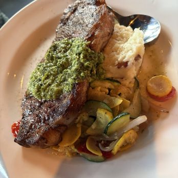Amaro’s Table - Steak, mashed potato with VG - New American Near Me - Castle Rock, Washington