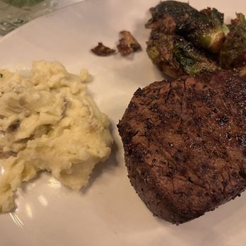 Del Frisco's Grille - The Filet Mignon, mashed potatoes and Brussel sprouts - New American Near Me - Hoboken, New Jersey Del Frisco's Grille - The Filet Mignon, mashed potatoes and Brussel sprouts - New American Near Me - Hoboken, New Jersey