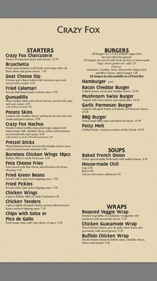 Menu photo 8 Crazy Fox Bar and Grille Saint Charles, IL Menu photo 8 Crazy Fox Bar and Grille Saint Charles, IL