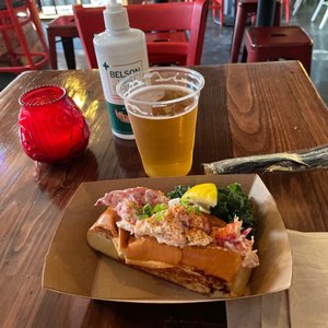 Photo of Lobster & Beer - Los Angeles, CA, United States. Main Style Lobster Roll and Palm Ale