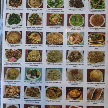 Vege Valley  - Pictoral menu back. - Vegetarian Near Me - San Gabriel, California
