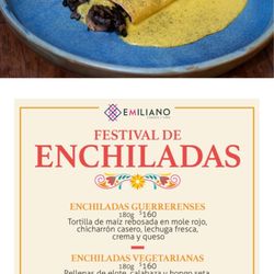 Emiliano Comida y Vino - Enchilada menu