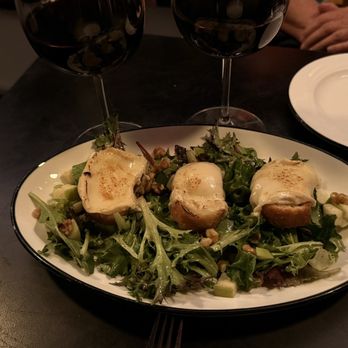 Brasserie Melrose - Chevre Chaud salad  -- Crottin de Champcol goat cheese, baguette toasts, spring greens, apple, walnuts, honey-Dijon vinaigrette -- $23 - Bakeries Near Me - Phoenix, Arizona