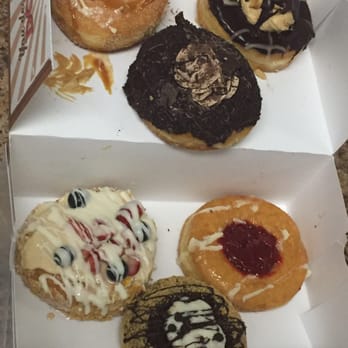 Mojo Donuts - Top: salted caramel, death by chocolate, chocolate PB Bottom: deco, holy cannoli and guava and cheese - Donuts Near Me - Pembroke Pines, Florida Mojo Donuts - Top: salted caramel, death by chocolate, chocolate PB Bottom: deco, holy cannoli and guava and cheese - Donuts Near Me - Pembroke Pines, Florida
