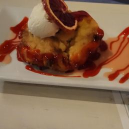 Blood orange brioche bread pudding