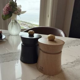 Love the salt shakers and the view