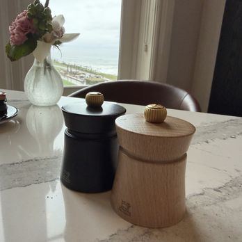 The Conservatory - Love the salt shakers and the view - New American Near Me - Half Moon Bay, California