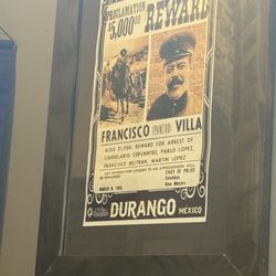 Nice reward poster of Poncho Villa