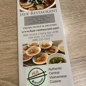 Hue Restaurant - Menu - Vietnamese Near Me - San Jose, California Hue Restaurant - Menu - Vietnamese Near Me - San Jose, California