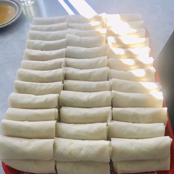 Su's Mongolian BBQ - Freshly rolled egg rolls ready for the frier. - Barbeque Near Me - Santa Clara, California Su's Mongolian BBQ - Freshly rolled egg rolls ready for the frier. - Barbeque Near Me - Santa Clara, California