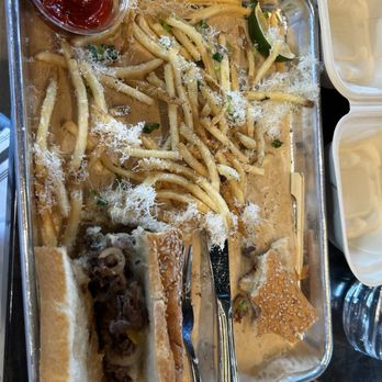 Craftsman Brew - Green chili Philly with cold parm fries. $40.00 crappy lunch. - Beer Bar Near Me - Edwards, Colorado