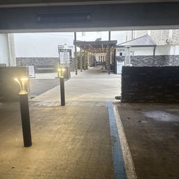 Entrance crosswalk from covered parking garage! So pretty!! The lights are really pretty at night! You do NOT have to pay for parking.