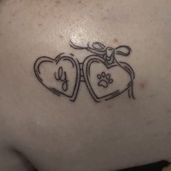Top Secret Tattoos and Piercings - A locket tattoo with a G for my childhood golden retriever Grady who passed away last year.