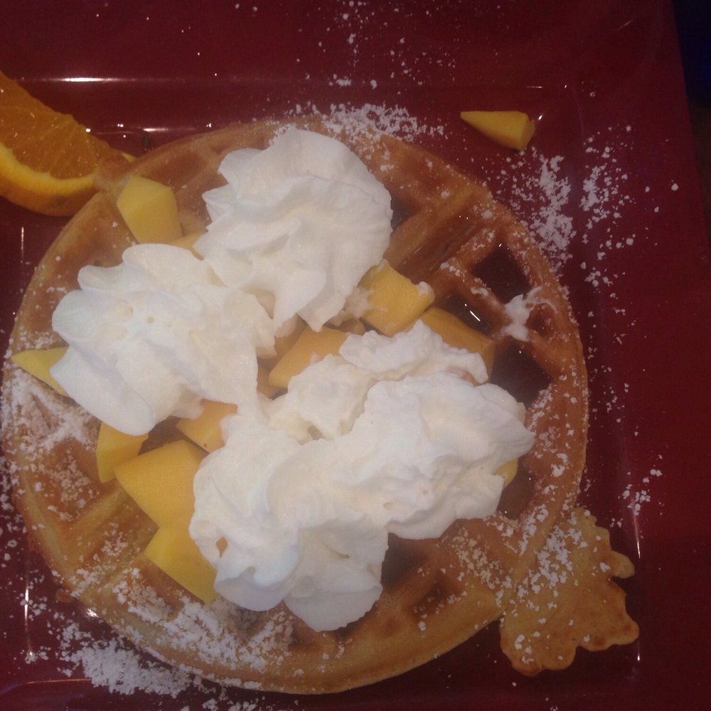 Toasted Mango Cafe - Mango waffles--tasty waffle, but mangos were flavorless - Cafes Near Me - Sarasota, Florida Toasted Mango Cafe - Mango waffles--tasty waffle, but mangos were flavorless - Cafes Near Me - Sarasota, Florida