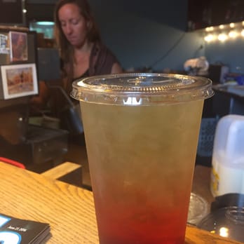 Monkey Grind Espresso - Iced green tea with raspberry syrup - YUM! - Coffee & Tea Near Me - Seattle, Washington