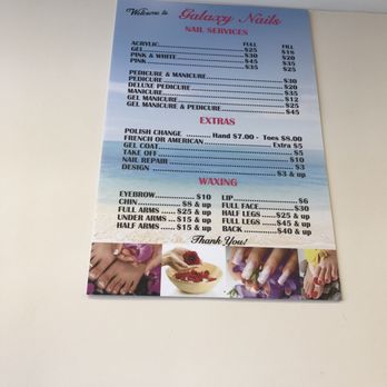 Galaxy Nails - Very reasonable price list! - Nail Salons Near Me - Miami, Florida