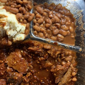 Everett & Jones - Over hot syrup slop with links and brisket swimming in it. - Barbeque Near Me - Berkeley, California