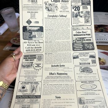Silver Diner - When you entered there was a cute daily paper you could grab. Lots of fun things to read and do. Like trivia. - Diners Near Me - Cherry Hill, New Jersey Silver Diner - When you entered there was a cute daily paper you could grab. Lots of fun things to read and do. Like trivia. - Diners Near Me - Cherry Hill, New Jersey