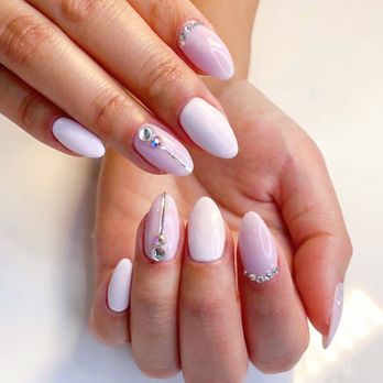 Solo Nails - Gel Mani w/ designs & crystals ($75) - Nail Salons Near Me - Los Angeles, California