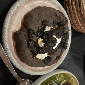 Cantina Pedregal - Fried black beans w/lebneh & salsa - Mexican Near Me - Folsom, California Cantina Pedregal - Fried black beans w/lebneh & salsa - Mexican Near Me - Folsom, California