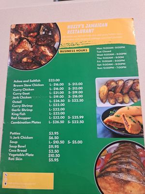 Menu photo 3 Huzzy's Jamaican Restaurant Houston, TX