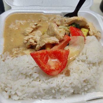 Thailand Restaurant - Panang Curry with chicken and rice. Take out portion - Thai Near Me - Daleville, Alabama Thailand Restaurant - Panang Curry with chicken and rice. Take out portion - Thai Near Me - Daleville, Alabama