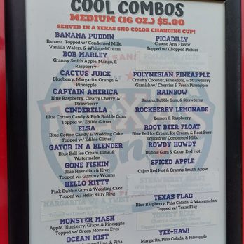 Texas Sno - Make sure younknow that these are ONLY available in mediums. If you ask for a small in these flavors, you will not get toppers. - Shaved Ice Near Me - Katy, Texas