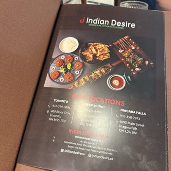 Indian Desire - Menu - Indian Near Me - Toronto, Ontario