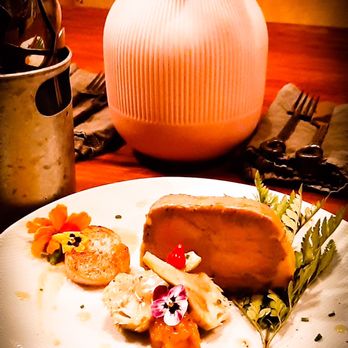 Les Cuivres - Pressée de foie gras aux artichauts et Saint-Jacques - French Near Me - Paris, 01 Les Cuivres - Pressée de foie gras aux artichauts et Saint-Jacques - French Near Me - Paris, 01