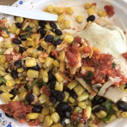 Our "chicken" burrito. Our "chicken" burrito.