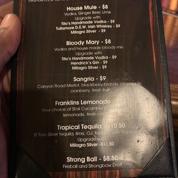 Franklin's East Falls - Drink Menu along w/a full bar - New American Near Me - Philadelphia, Pennsylvania Franklin's East Falls - Drink Menu along w/a full bar - New American Near Me - Philadelphia, Pennsylvania